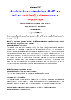 OM0010-Operations Management