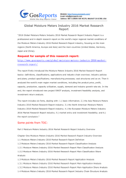 Global Moisture Meters Industry 2016 Market Research Report
