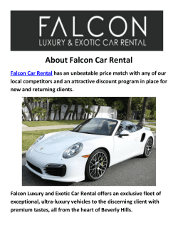 Falcon Porsche And Range Rover Car Rental LA