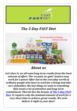 The 5-Day FAST Diet: Five Day Fasting Diet