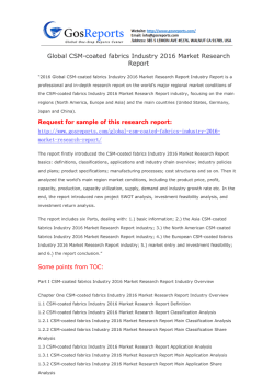 Global CSM-coated fabrics Industry 2016 Market Research Report