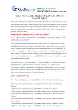 Global Thermoplastic Edgeband Industry 2016 Market Research Report