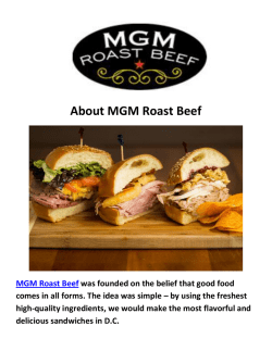 MGM Roast Beef Sandwich Catering Washington DC