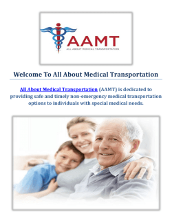 All About Medical Transportation Services