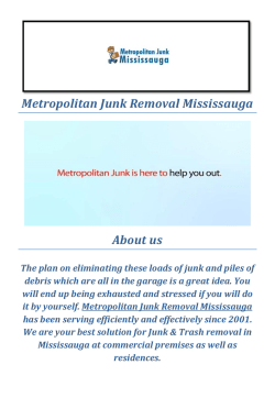 Metropolitan Junk Removal in Mississauga ( 289-804-3596 )