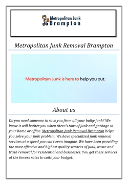 Metropolitan Junk Removal Brampton ( 289-801-9221 )