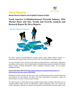 North America 2,4-Dichlorobenzoyl Peroxide Industry 2016 Market Share and Size, Trends and Growth, Analysis and Research Report By Hexa Reports