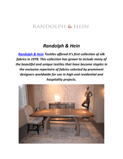 Randolph & Hein : Handmade Furniture In Los Angeles, CA