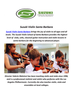 Suzuki Violin : Music Summer Camps In Santa Barbara