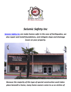 Seismic Safety Inc : Earthquake Retrofitting In Los Angeles