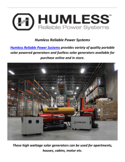 Humless Reliable Power Systems & Fuelless Generators In Utah