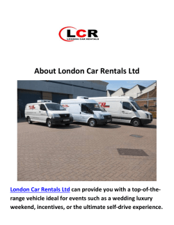 London Car Rental Ltd (44 20 8903 6000)