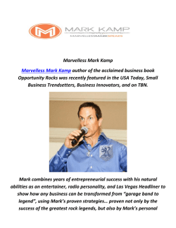 Marvelless Mark Kamp : Keynote Speaker In Cleveland