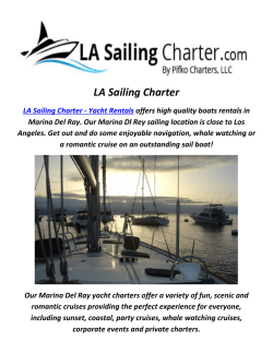 LA Sailing Charter : Yacht rental Venice In CA