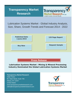 Global Lubrication Systems Market to Log 2.14% CAGR from 2014 to 2022