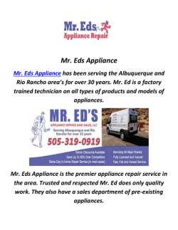 Mr. Eds Appliance Repair In Albuquerque, NM