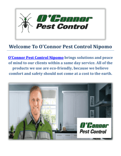 O'Connor Pest Control Company in Nipomo, CA