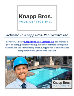Knapp Bros. Inground Pools Service in Macomb, MI