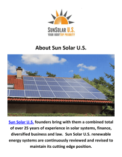 Sun Solar U.S. : Solar Panels San Diego