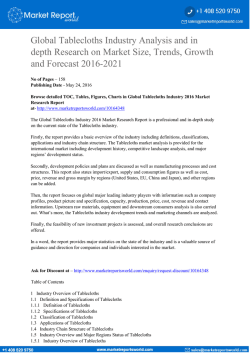 Global Tablecloths Industry 2016 Market Research Report 