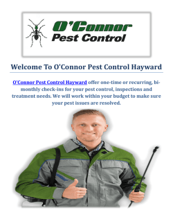 O'Connor Pest Control Company in Hayward, CA