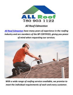 All Roofing Contractors In Edmonton