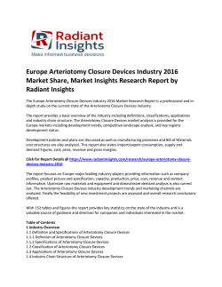 Europe Arteriotomy Closure Devices Market Analysis, Market Size, Market Insights: Radiant Insights, Inc