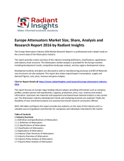 Europe Attenuators Market Size Report For 2016 By Radiant Insights, Inc