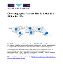 Chelating Agents Market Owing To Its increasing Demand In pulp & paper Industries Till 2024
