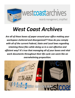 West Coast Archives : Records Management In Los Angeles