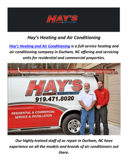 Hay’s Heating and Ac Repair In Durham, NC