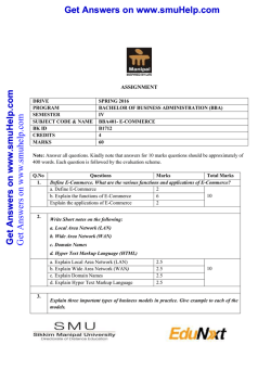 BBA401eCommerceDE assignment spring 2016