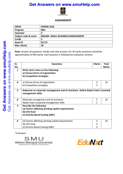 BBA404SmallBusinessManagementDE assignment spring 2016