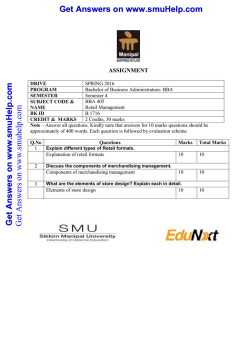 BBA405RetailManagementDE assignment spring 2016