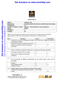 BBA601 assignment spring 2016