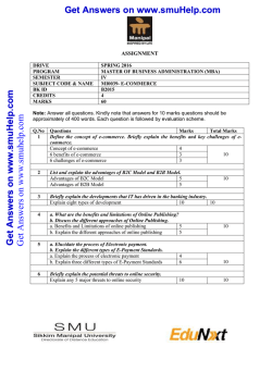 MI0039ECOMMERCE assignment spring 2016
