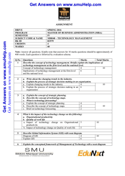 MI0040TECHNOLOGYMANAGEMENT assignment spring 2016