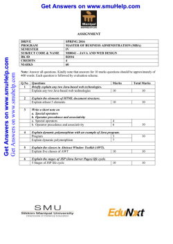 MI0041JAVAANDWEBDESIGN assignment spring 2016