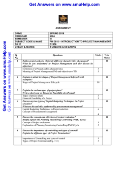 PM0010 assignment spring 2016