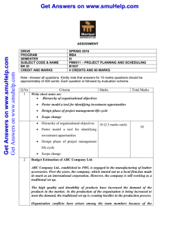 PM0011 assignment spring 2016