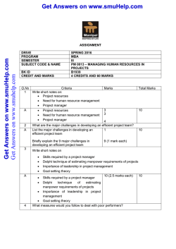 PM0013 assignment spring 2016