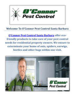 O'Connor Pest Control Service in Santa Barbara, CA