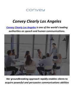 Convey Clearly Los Angeles : How To Speak Better