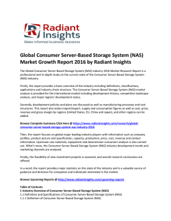 Global Consumer Server-Based Storage System (NAS) Market Share, Size, Global Trends and Forecast Report 2016