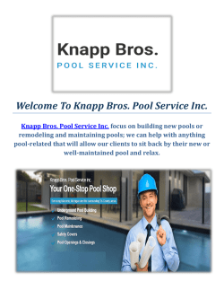 Knapp Bros. Swimming Pools Service in Macomb
