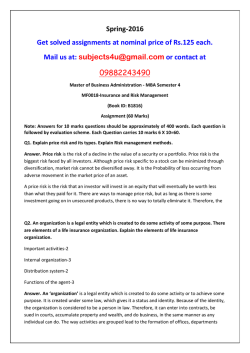 MF0018-Insurance and Risk Management