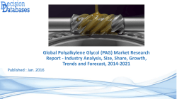 Report : Polyalkylene Glycol (PAG) Market Size, Growth and Revenue Forecasts 2014 to 2021