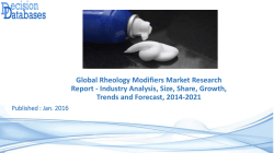 Research On Rheology Modifiers Market Report 2014 to 2021