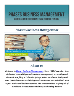 Phases Business Management : File State Taxes Colorado Springs