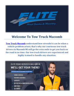 Tow Truck Macomb Towing Service in Macomb, MI